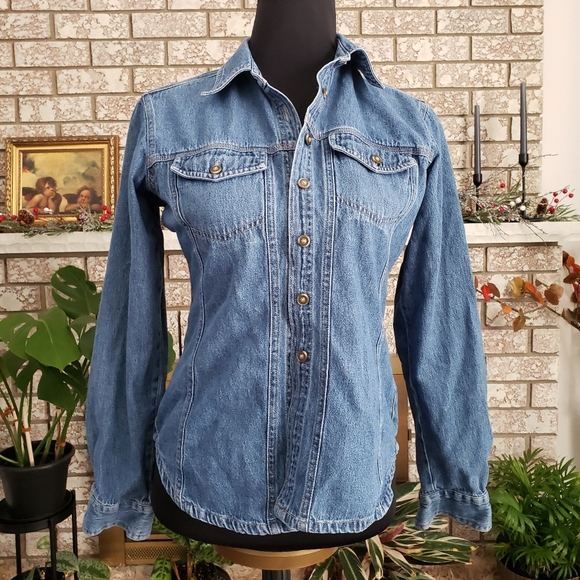 Jacob Vintage Jean Button Up Shirt Size S - Picture 1 of 4